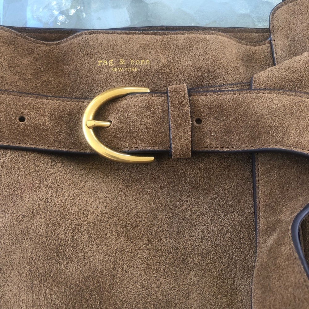 NEW $498 rag & bone Large Lexington Suede Tote in Golden Brown! - Picture 8 of 13